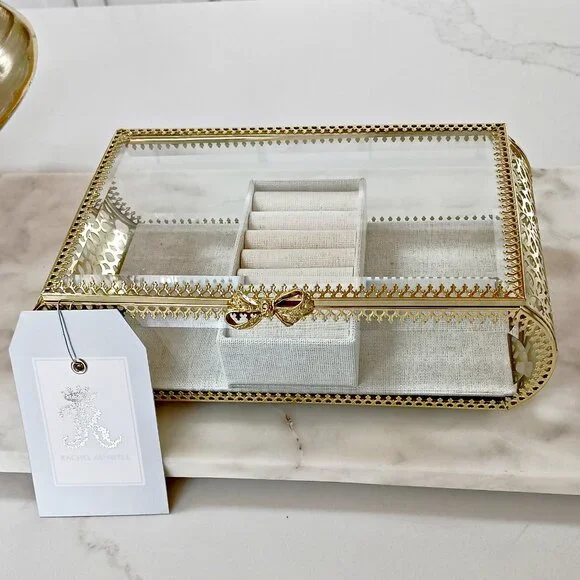 NEW! EXQUISITE Rachel ASHWELL CLEAR HINGED JEWELRY BOX - Picture 2 of 6